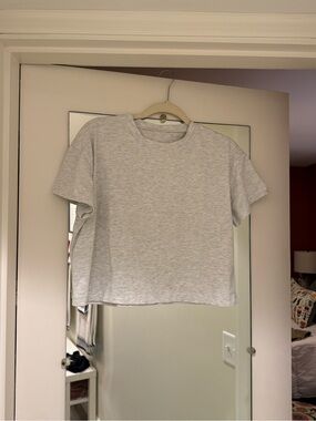 Amazon Essentials Light Gray Cropped T-Shirt